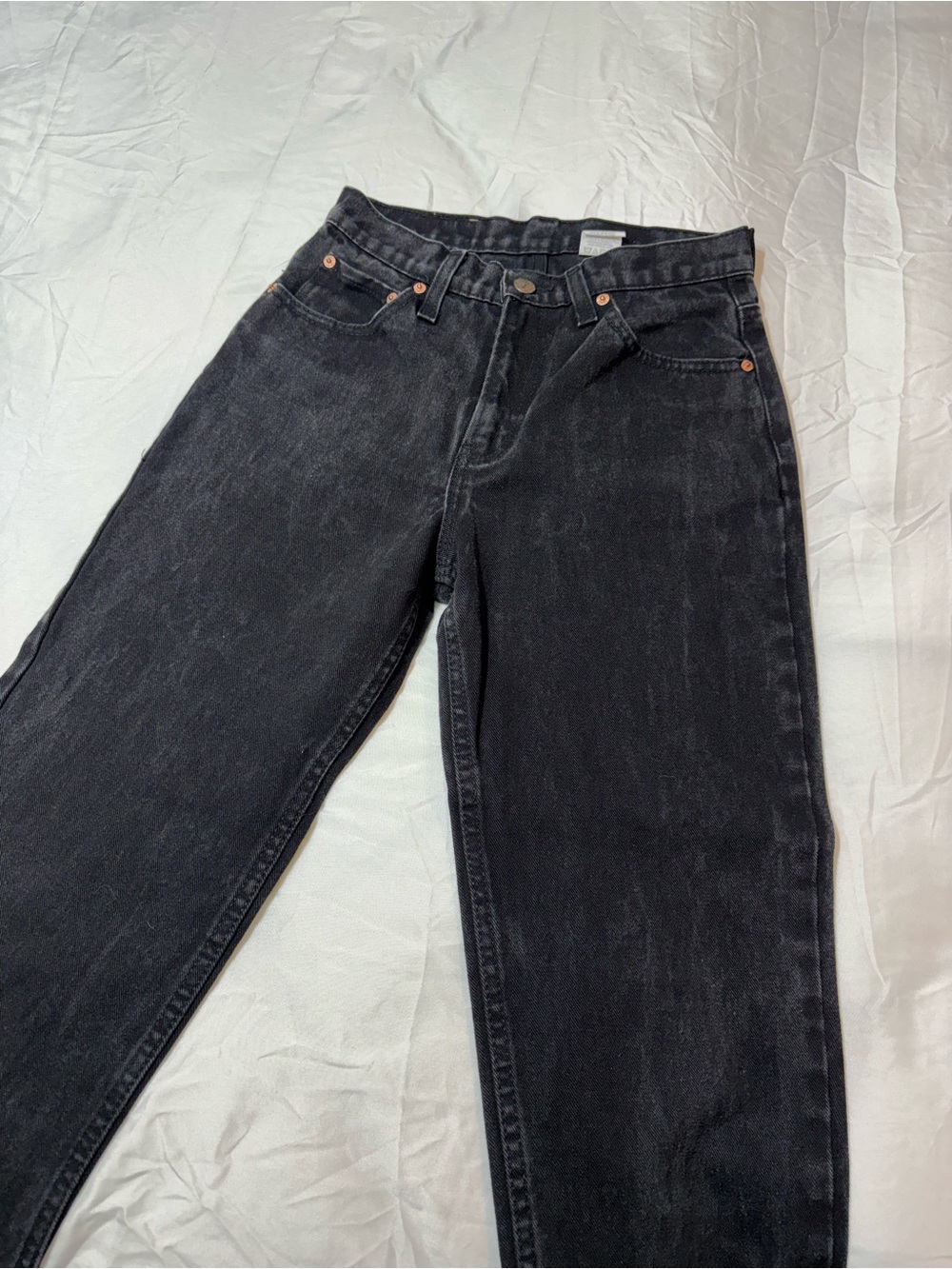 Vintage 90s Jordache Black High Rise Mom Jeans 100% Cotton 7/8 Style 10L101BB0
